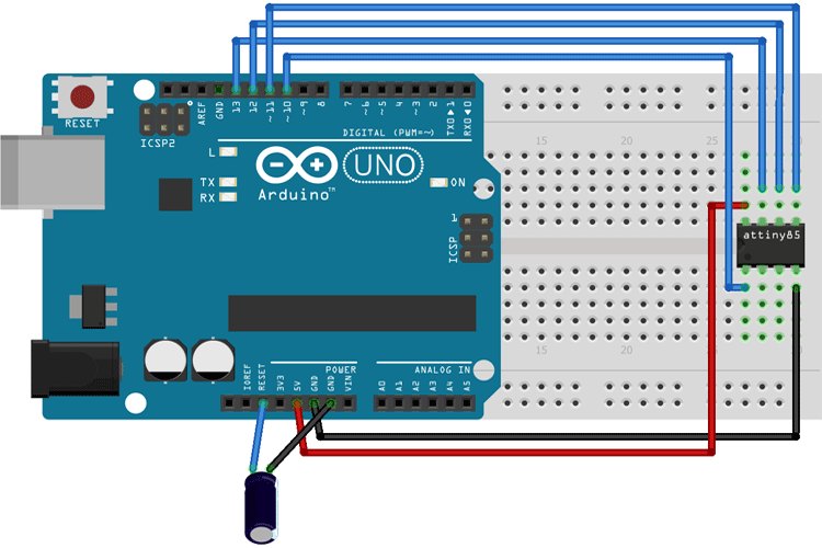 Programming ATtiny85 IC directly through USB without Arduino using  Digispark Bootloader