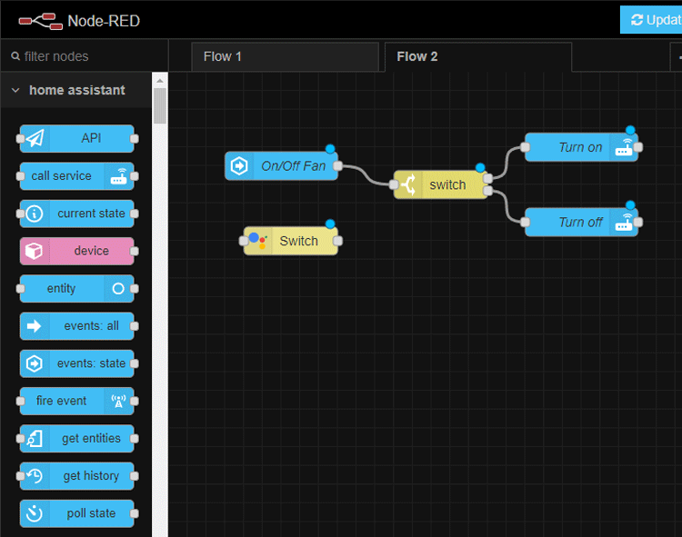 Home Automation Flow for NodeRed