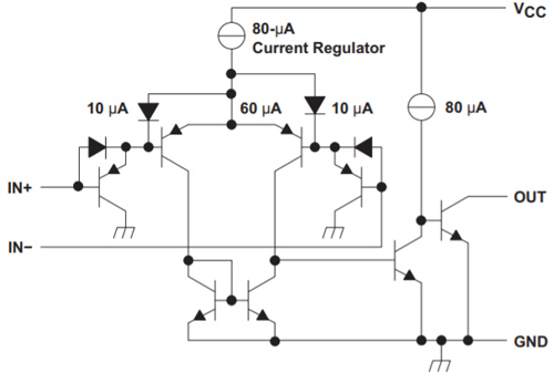 LM339 Comparator Internal Circuit