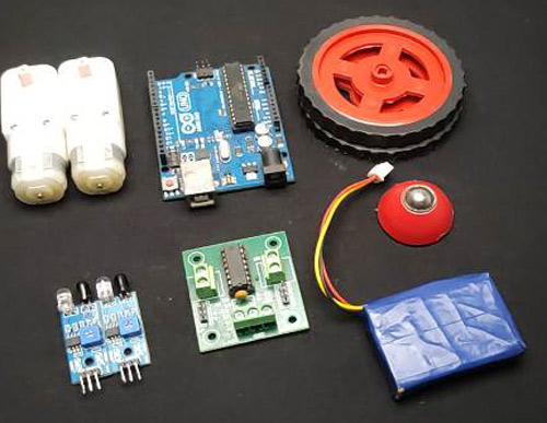 Arduino Uno Line Follower Robot Components