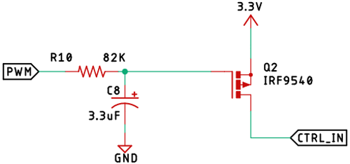 Lowpass-Filter and P-Channel MOSFET 