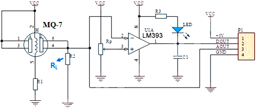 MQ-7 Sensor Circuit Diagram
