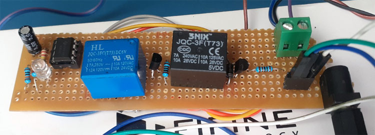 Motion Sensor Circuit using 555 timer IC, IR Sensor and Relay