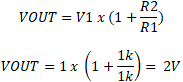 Non-Inverting Op-Amp gain equation
