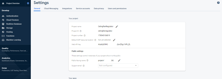 Setting Up Google Firebase for Fan Regulator