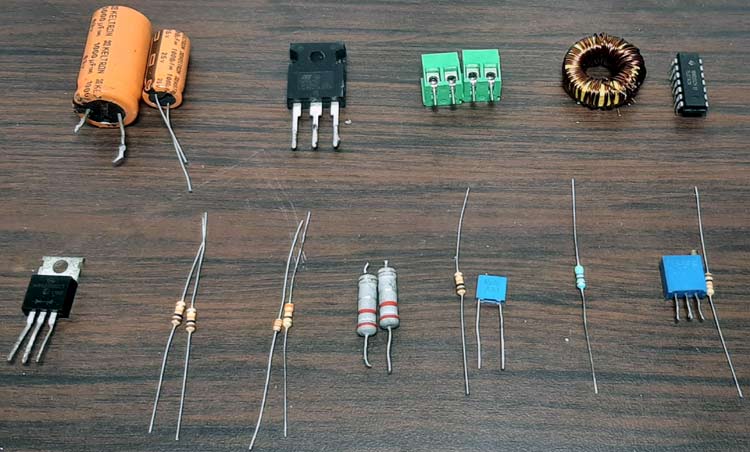 TL494 Based Boost Converter Circuit Components