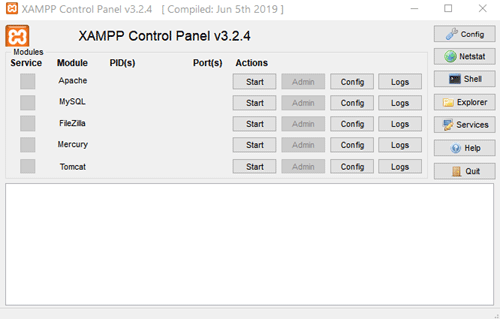 XAMPP Control Panel 