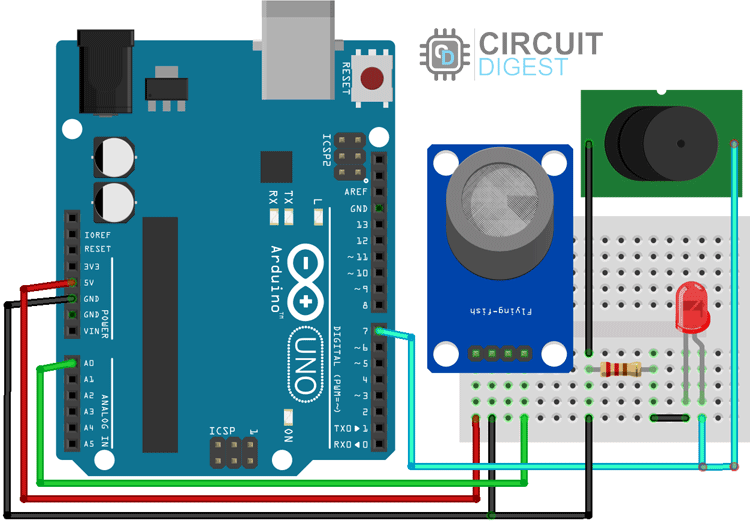 Interfacing MQ5 Gas Sensor with Arduino