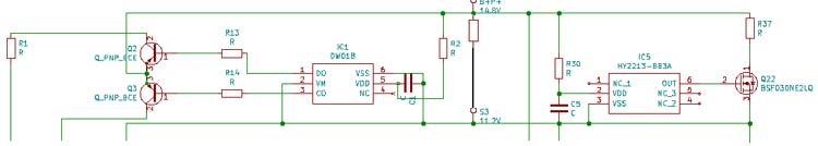 Balancer IC and DW01 IC Connected in Parallel with Cell