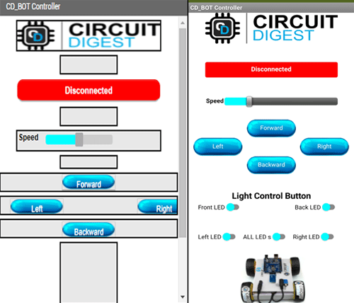 Bluetooth Controlled Robot App