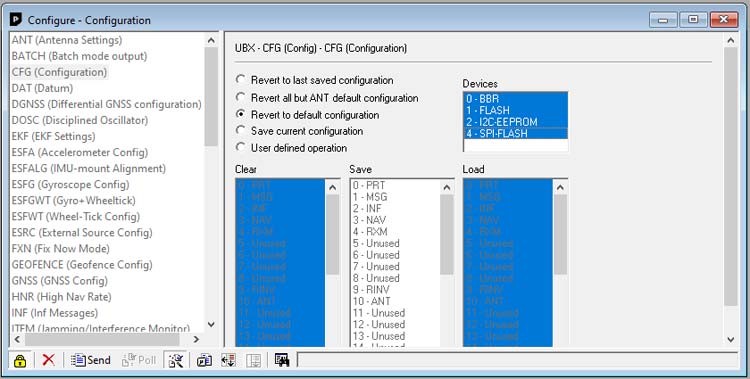 Configuration View on U-center software