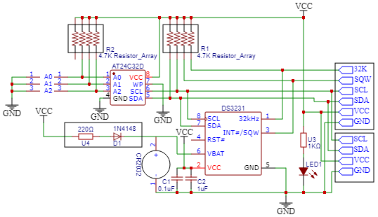 DS3231 RTC Module Internal Schematic