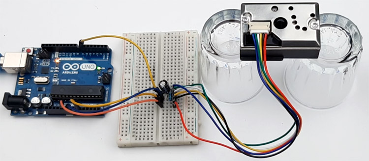 Arduino gp2y1014au0f dust sensor circuit