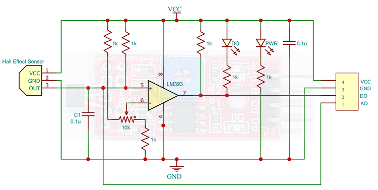 Hall Sensor Module Internal Circuit