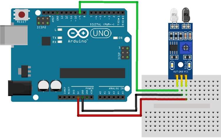 Arduino IR Sensor Module Circuit Connections
