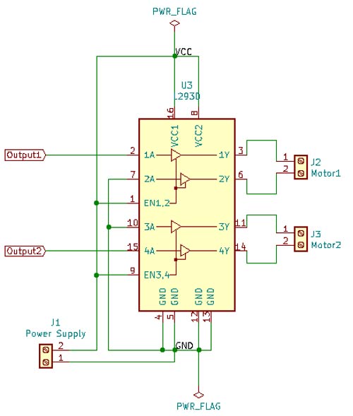 L293D Motor Controller Circuit Diagram