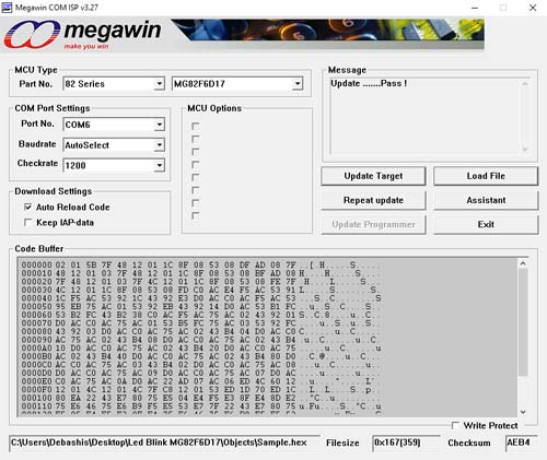 Megawin Comp Port ISP Software Code Uploading