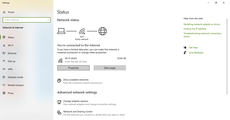 Network Connection in PC