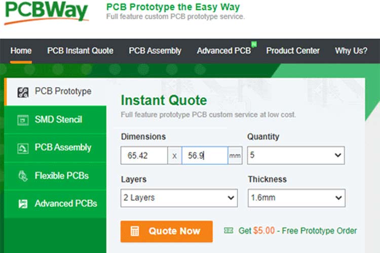 PCBWay Website Page