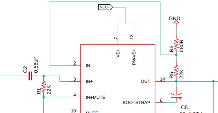 TDA7294 Based Amplifier Gain Circuit
