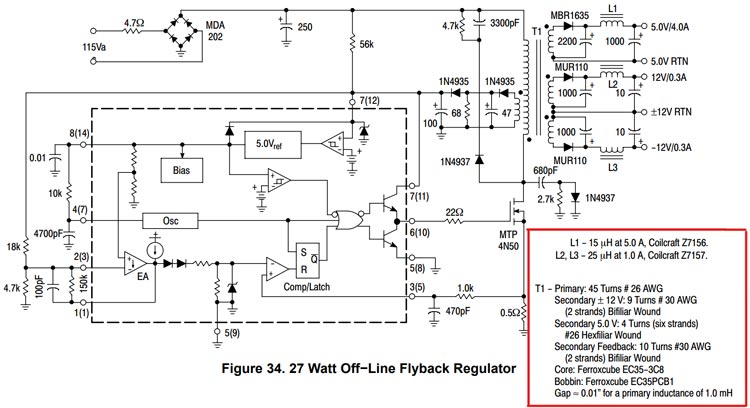 UC3843 Based 27 Watt SMPS Circuit