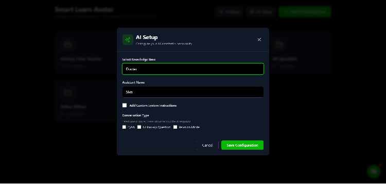 AI Setup SmartLearn Avatar