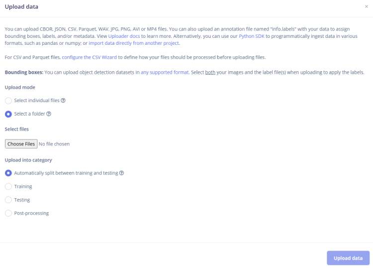 AgriSafe Edge Impulse Uploading Data