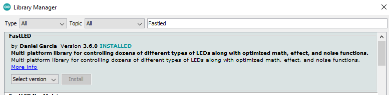 Arduino IDE FastLED Library Setup