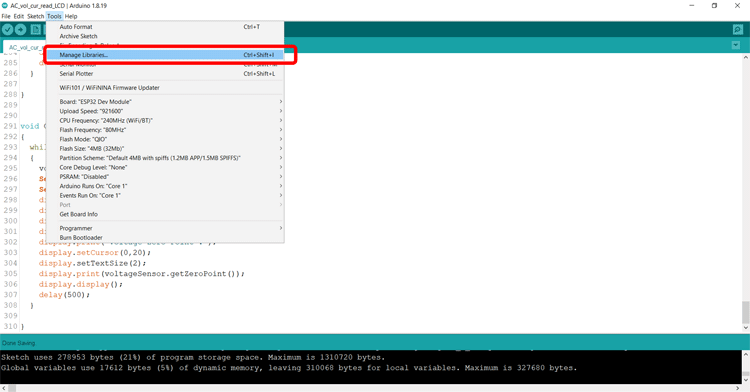 "Arduino IDE Library Manager"