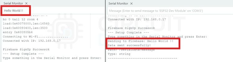 ESP32 data reflected instantly in Firebase Realtime Database