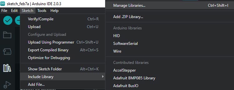 Arduino IDE Library Include
