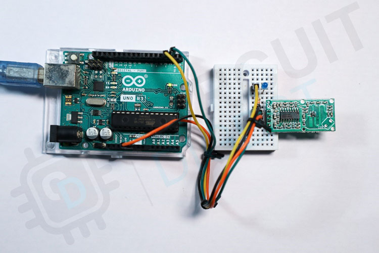 Arduino RCWL 0516 Module Interfacing Circuit 