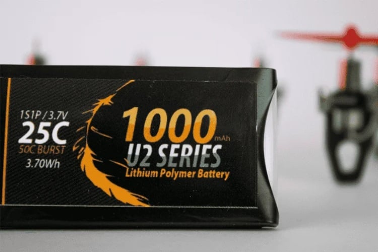 1S 3.7V 25C Lipo Battery with 1000mAh capacity