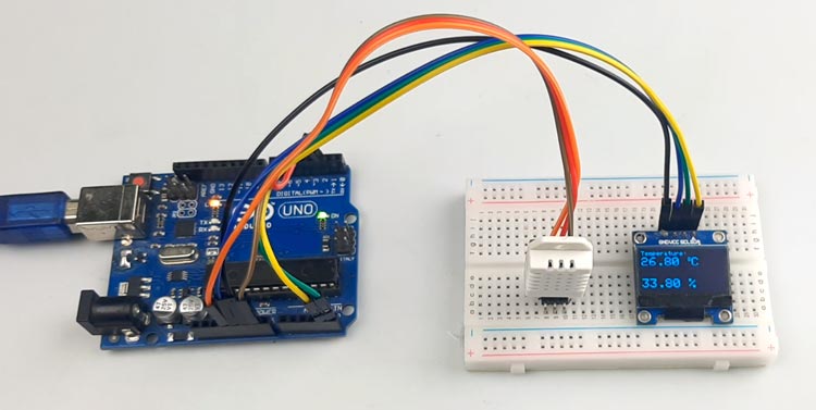 Circuit of Interfacing DHT22 Sensor with Arduino