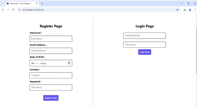 Logging in or registering on Circuit Digest Cloud website.