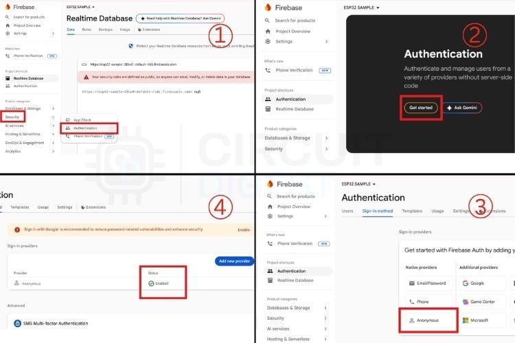 Enabling Anonymous Authentication in Firebase for ESP32
