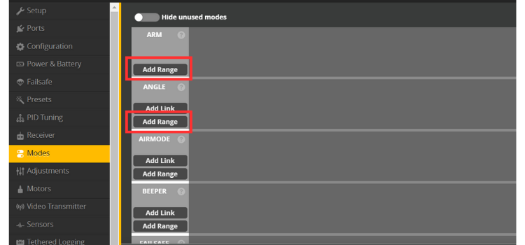 Configuring Flight Modes in Betaflight