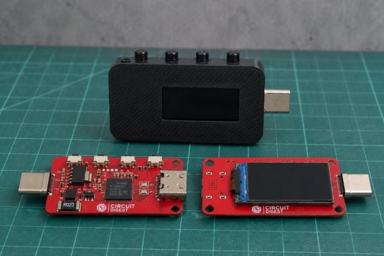 Fully assembled USB-C power meter and PCBAs