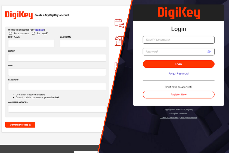 Registration and Login DigiKey