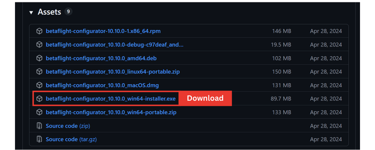 Download Betaflight Configurator v10.10.0