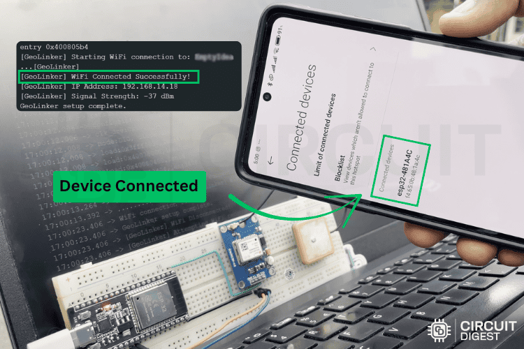 ESP32 Connected To Mobile Hotspot