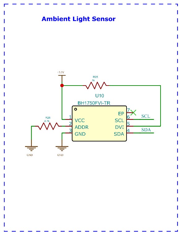 ESP32 Smart Watch ambient light sensor Circuit Diagram