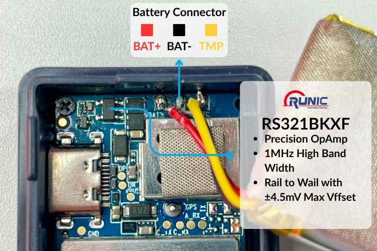 Runic RS321BKXF op-amp used as ECM microphone preamplifier