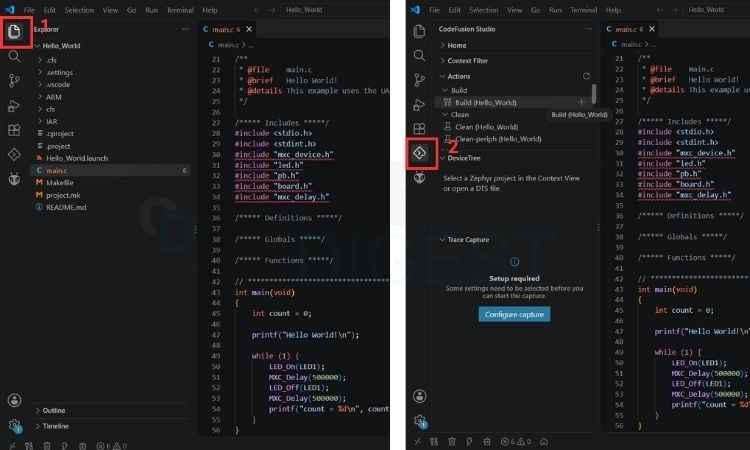 Explorer and CodeFusion Studio