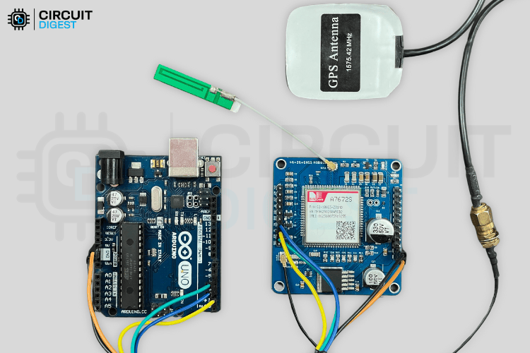 Fully Assembled Circuit with 4G LTE and GNSS Antenna
