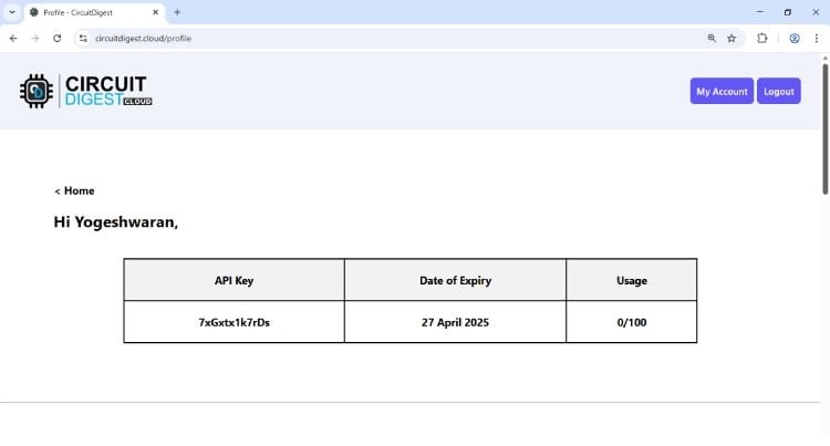 Completing captcha to generate free API key.