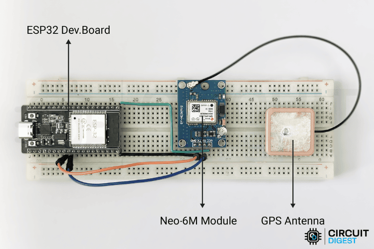 Hardware Assembling Image of the GPS Tracker
