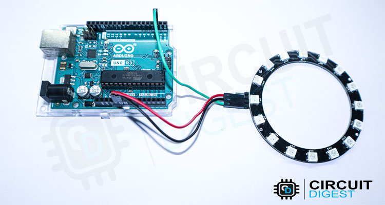 Interfacing the 16Bit WS2812B Round module Circuit