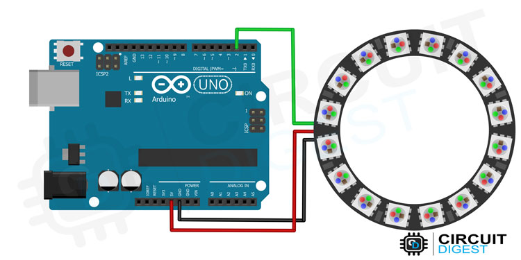 Addressable RGB Neopixel LED Interfacing With Arduino