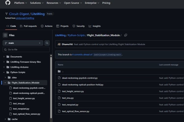 LiteWing Stabilization module python script GitHub